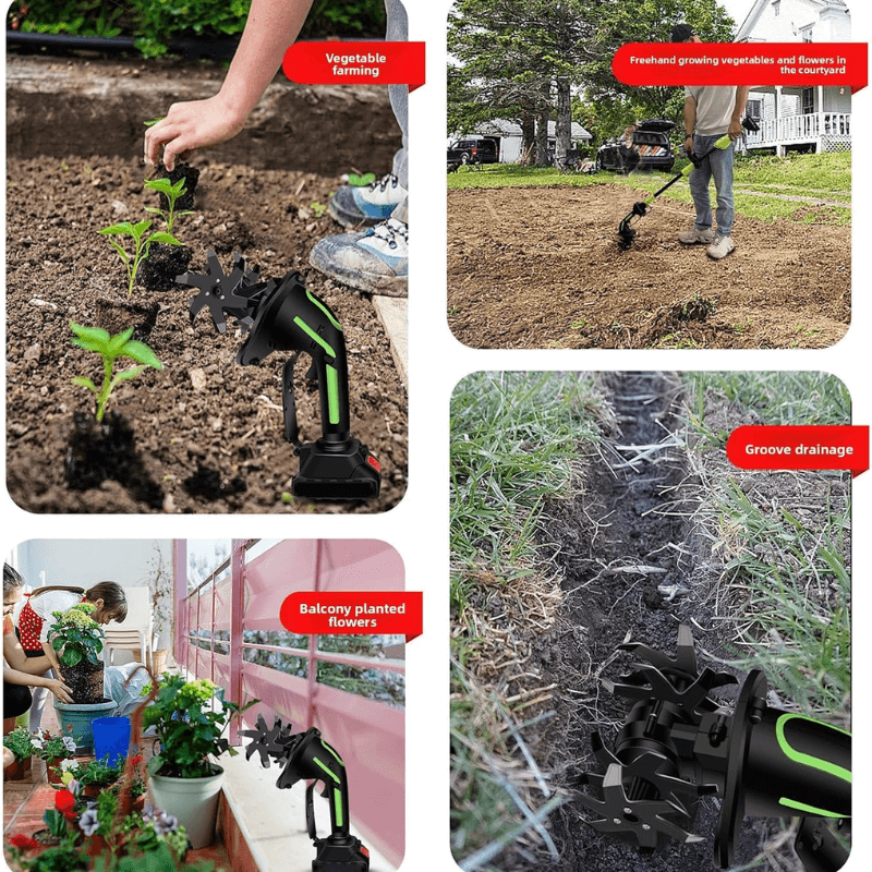 Dailyard™ Multifunctional 2-in-1 Cordless Tiller & Cultivator with Telescopic Pole