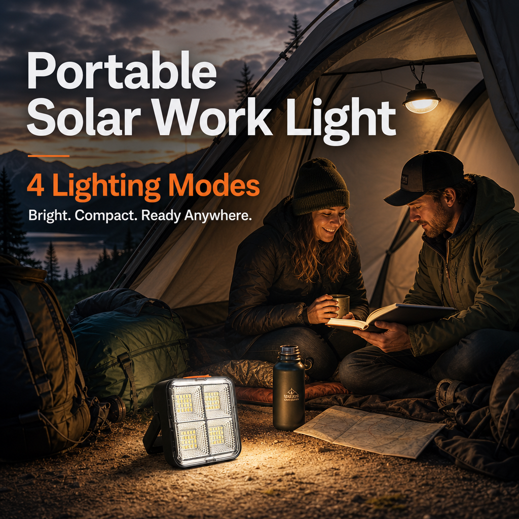 🔥🎁Hot Sale 50% OFF💡Portable Solar Work Light with 4 Lighting Modes