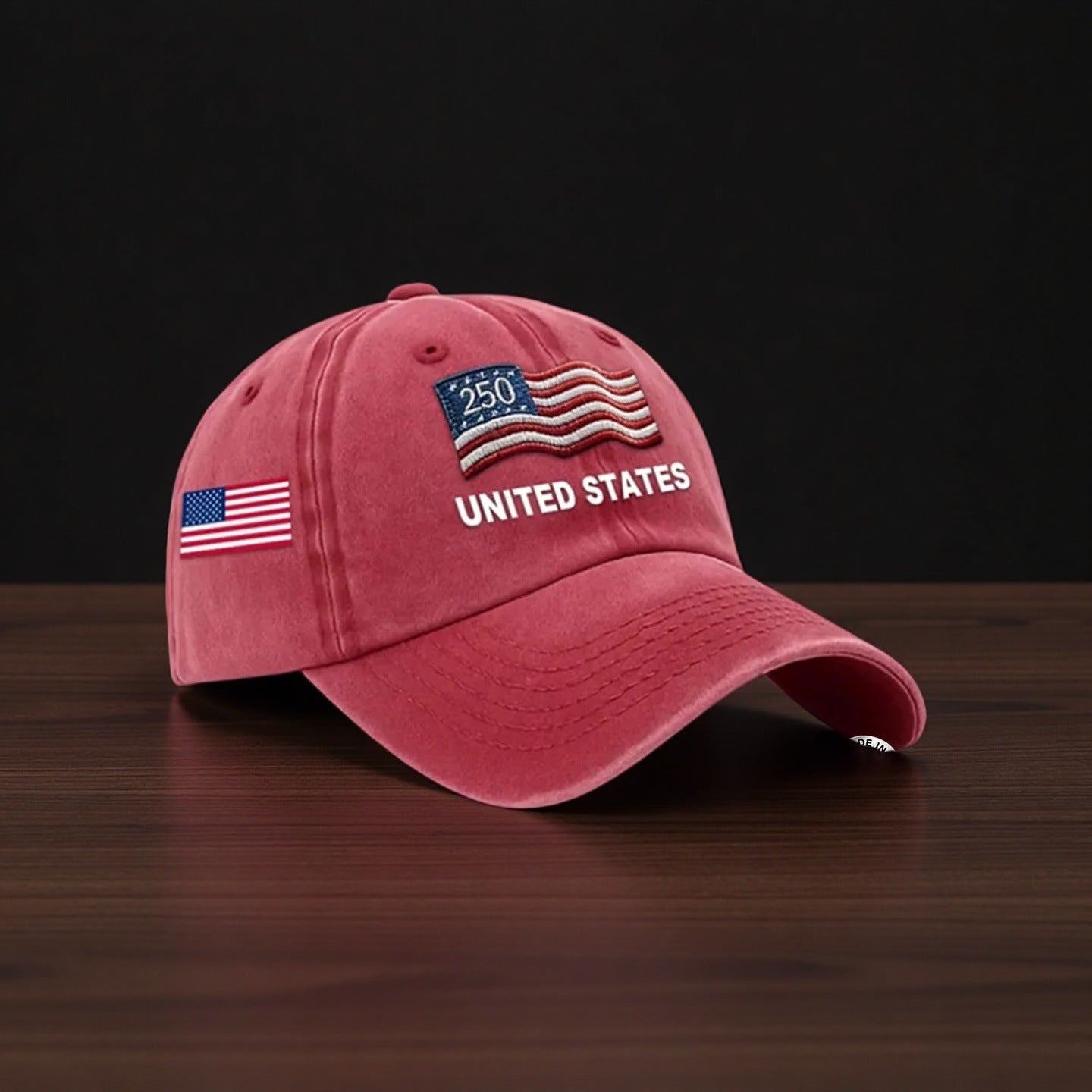 Custom Name United States 250th Anniversary Hat Printed USA Flag Patriotic Cap, Cotton Twill Adjustable Dad Hat for Men Women