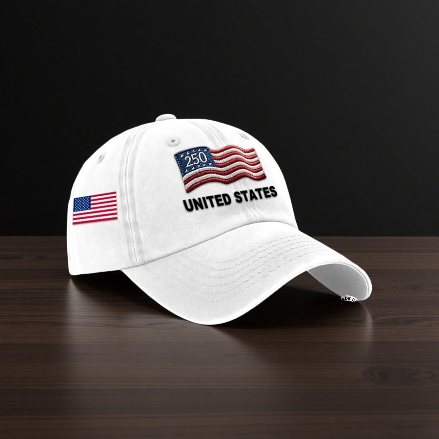 Custom Name United States 250th Anniversary Hat Printed USA Flag Patriotic Cap, Cotton Twill Adjustable Dad Hat for Men Women