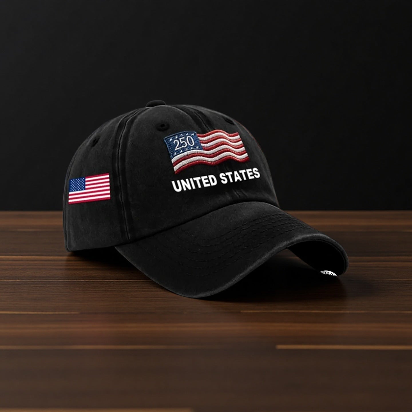 Custom Name United States 250th Anniversary Hat Printed USA Flag Patriotic Cap, Cotton Twill Adjustable Dad Hat for Men Women