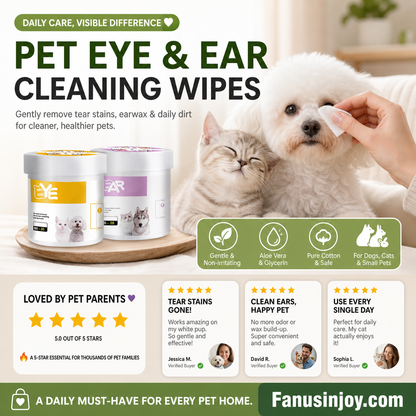 🥳2026 HOT SALE🥳💞50K+ SOLD!🐾🌿 50% OFF! Natural Plant‑Based Pet Wipes – Aloe vera & glycerin, pH‑balanced. Gently removes tear stains & earwax. Safe for daily use! 🧻✨