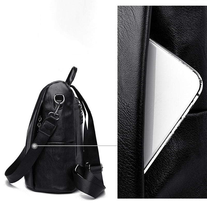 🎒 Ladies' Large Capacity Backpack – Stylish, PU Leather, User-Friendly 👜