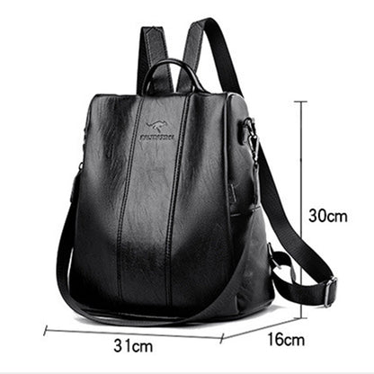 🎒 Ladies' Large Capacity Backpack – Stylish, PU Leather, User-Friendly 👜