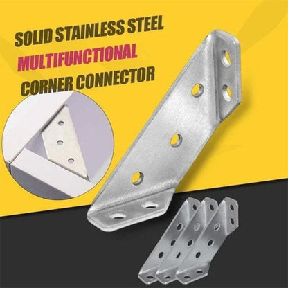 🔧 UNIVERSAL STAINLESS STEEL FURNITURE CORNER BRACES — Triangular Stability Reinforcement | Rust-Proof Structural Support & Easy Install 🔧
