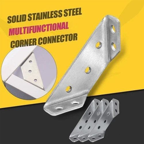 🔧 UNIVERSAL STAINLESS STEEL FURNITURE CORNER BRACES — Triangular Stability Reinforcement | Rust-Proof Structural Support & Easy Install 🔧