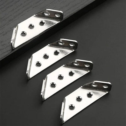 🔧 UNIVERSAL STAINLESS STEEL FURNITURE CORNER BRACES — Triangular Stability Reinforcement | Rust-Proof Structural Support & Easy Install 🔧