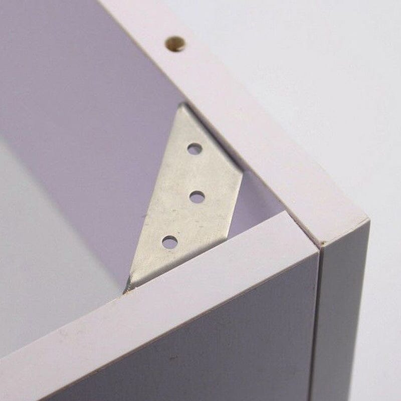 🔧 UNIVERSAL STAINLESS STEEL FURNITURE CORNER BRACES — Triangular Stability Reinforcement | Rust-Proof Structural Support & Easy Install 🔧
