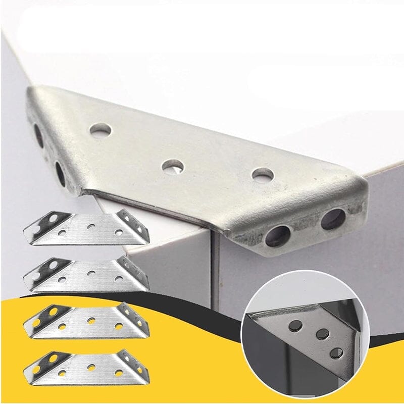 🔧 UNIVERSAL STAINLESS STEEL FURNITURE CORNER BRACES — Triangular Stability Reinforcement | Rust-Proof Structural Support & Easy Install 🔧
