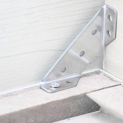 🔧 UNIVERSAL STAINLESS STEEL FURNITURE CORNER BRACES — Triangular Stability Reinforcement | Rust-Proof Structural Support & Easy Install 🔧