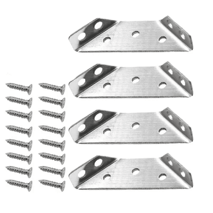 🔧 UNIVERSAL STAINLESS STEEL FURNITURE CORNER BRACES — Triangular Stability Reinforcement | Rust-Proof Structural Support & Easy Install 🔧