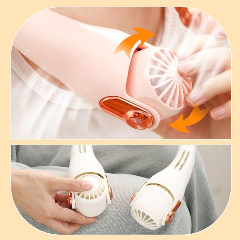 🥳2026 HOT SALE🥳💞Neck Air Conditioner Fan – Ultra‑quiet, 360° rotating, 3 speeds. Hands‑free cooling, long battery. Summer essential! 😎🌬️