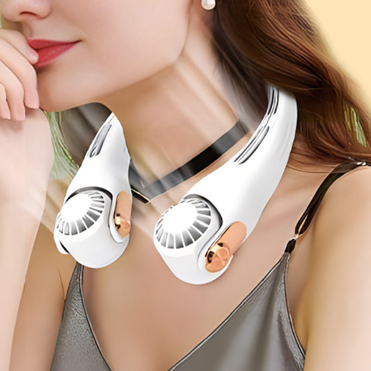 🥳2026 HOT SALE🥳💞Neck Air Conditioner Fan – Ultra‑quiet, 360° rotating, 3 speeds. Hands‑free cooling, long battery. Summer essential! 😎🌬️