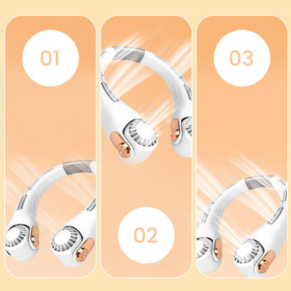 🥳2026 HOT SALE🥳💞Neck Air Conditioner Fan – Ultra‑quiet, 360° rotating, 3 speeds. Hands‑free cooling, long battery. Summer essential! 😎🌬️