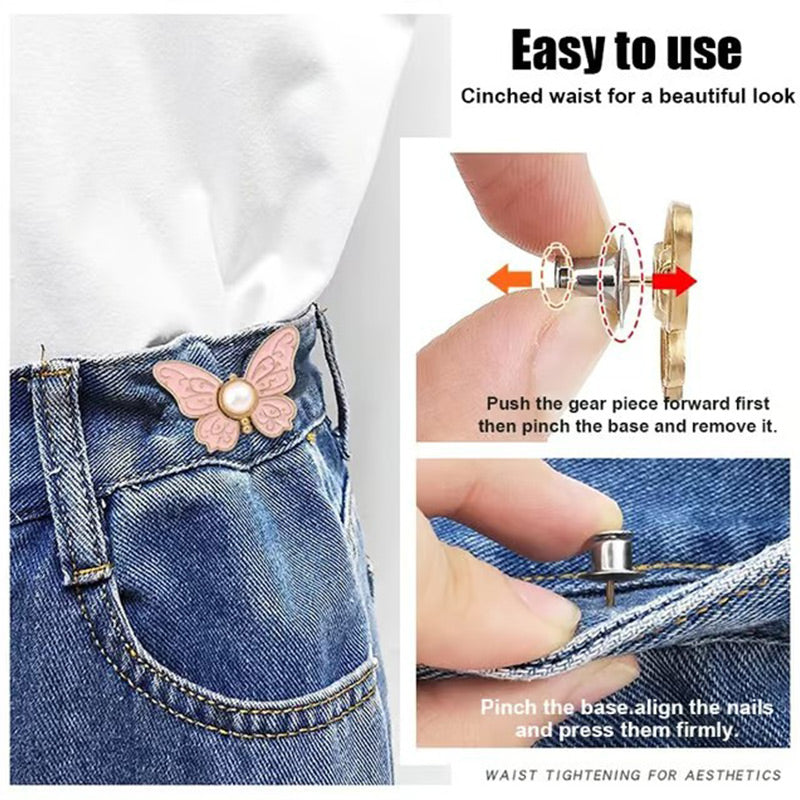 🎀 LIMITED-TIME BUY 1 GET 1 FREE! ✨ Removable Butterfly Waist Buckle – No-Tool, Adjustable, Hourglass Shape 🦋