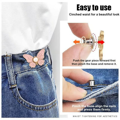 🎀 LIMITED-TIME BUY 1 GET 1 FREE! ✨ Removable Butterfly Waist Buckle – No-Tool, Adjustable, Hourglass Shape 🦋