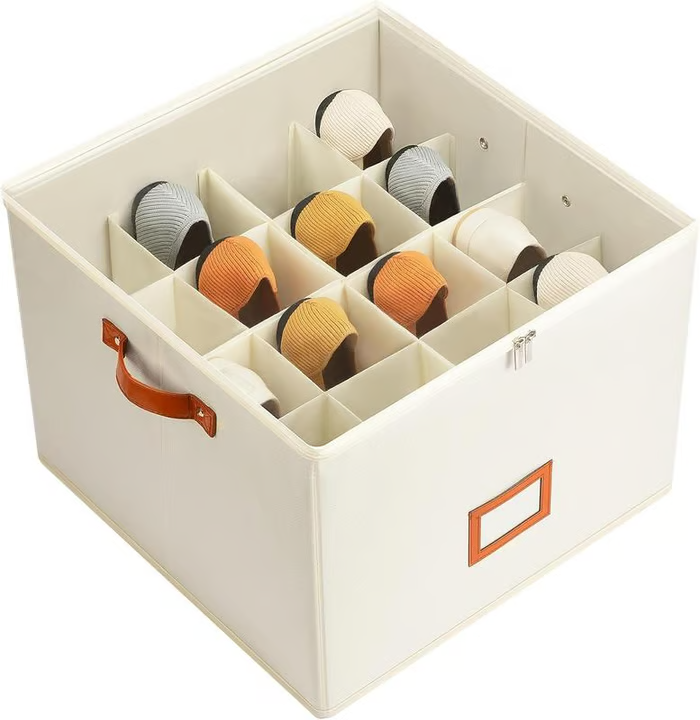 ⏰👟LIMITED TIME 60% OFF:ONLY £11.99!‼️Fabric Shoe Organizer Storage Box – Foldable, Large Capacity, Dustproof & Breathable for Closet & Bedroom 🧺✨
