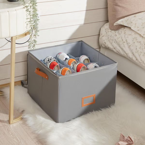 ⏰👟LIMITED TIME 60% OFF:ONLY £11.99!‼️Fabric Shoe Organizer Storage Box – Foldable, Large Capacity, Dustproof & Breathable for Closet & Bedroom 🧺✨