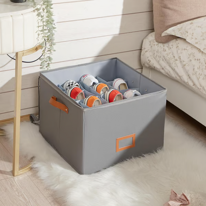 ⏰👟LIMITED TIME 60% OFF:ONLY £11.99!‼️Fabric Shoe Organizer Storage Box – Foldable, Large Capacity, Dustproof & Breathable for Closet & Bedroom 🧺✨