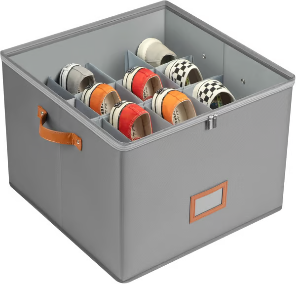⏰👟LIMITED TIME 60% OFF:ONLY £11.99!‼️Fabric Shoe Organizer Storage Box – Foldable, Large Capacity, Dustproof & Breathable for Closet & Bedroom 🧺✨