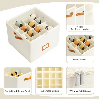⏰👟LIMITED TIME 60% OFF:ONLY £11.99!‼️Fabric Shoe Organizer Storage Box – Foldable, Large Capacity, Dustproof & Breathable for Closet & Bedroom 🧺✨