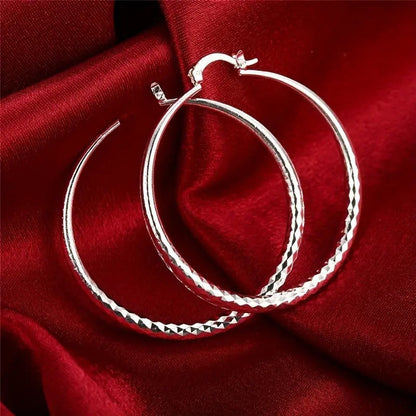 🎉 BUY 1 GET 1 FREE 🎁 Diamond-Cut Hoop Earrings for Women – Elegant, Sparkling 💎