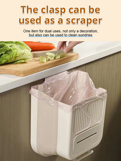 🍃Eco-friendly and practical👍Folding Hanging Kitchen Waste Trash Can