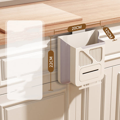 🍃Eco-friendly and practical👍Folding Hanging Kitchen Waste Trash Can