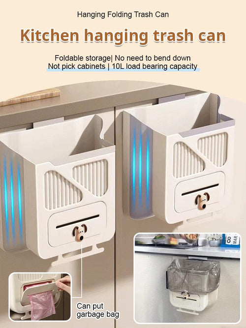 🍃Eco-friendly and practical👍Folding Hanging Kitchen Waste Trash Can