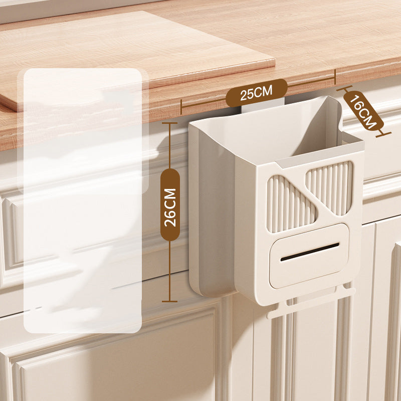 🍃Eco-friendly and practical👍Folding Hanging Kitchen Waste Trash Can