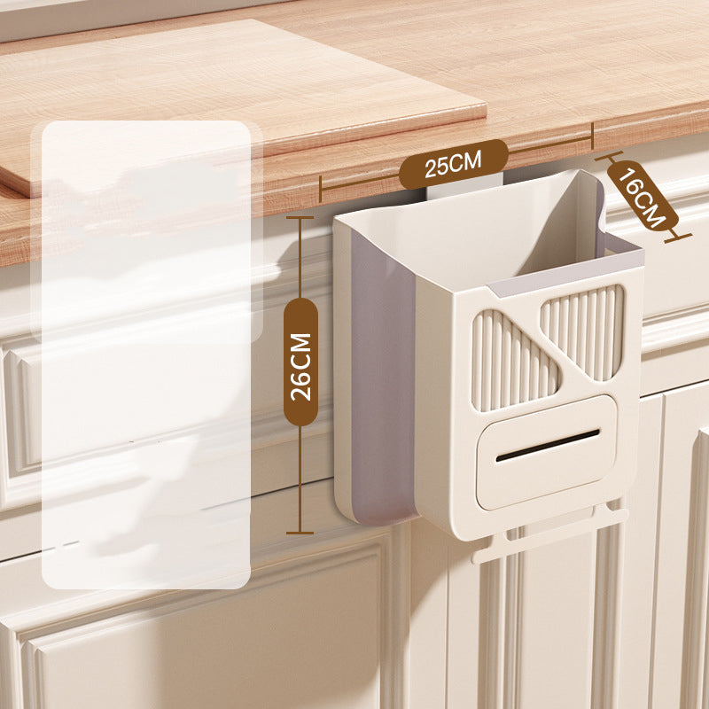🍃Eco-friendly and practical👍Folding Hanging Kitchen Waste Trash Can