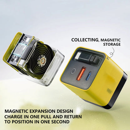 ⌛Only 1 Day Left Of This Offer⏳65W Fast Charging Phone Charger Block with Retractable 80cm Type-C Cable
