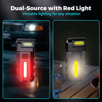 180° Rotating Head LED Work Light – Dual Beam, Magnetic Base & USB-C Rechargeable