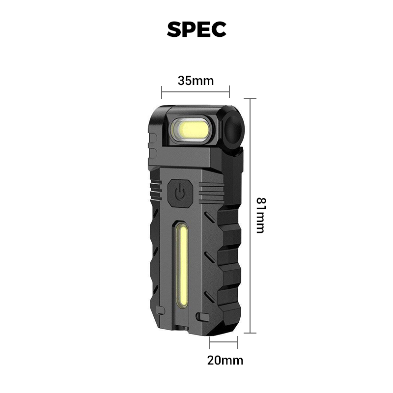 180° Rotating Head LED Work Light – Dual Beam, Magnetic Base & USB-C Rechargeable