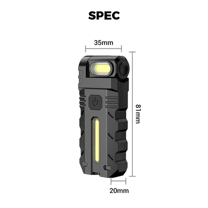 180° Rotating Head LED Work Light – Dual Beam, Magnetic Base & USB-C Rechargeable