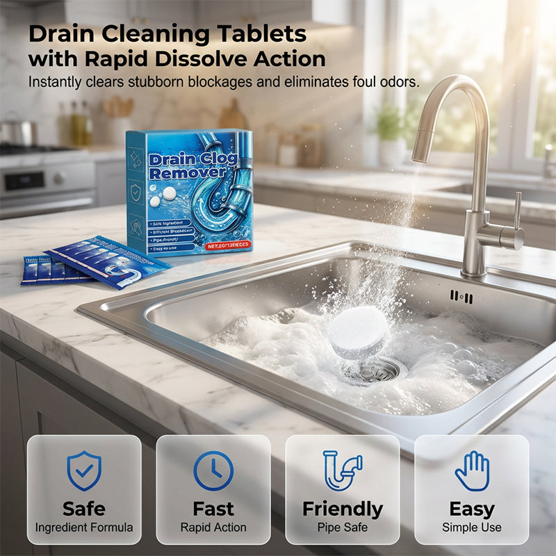 📢📢BUY 2 GET 3 FREE⏰Effervescent Drain Clog Remover Tablets🫧🧼