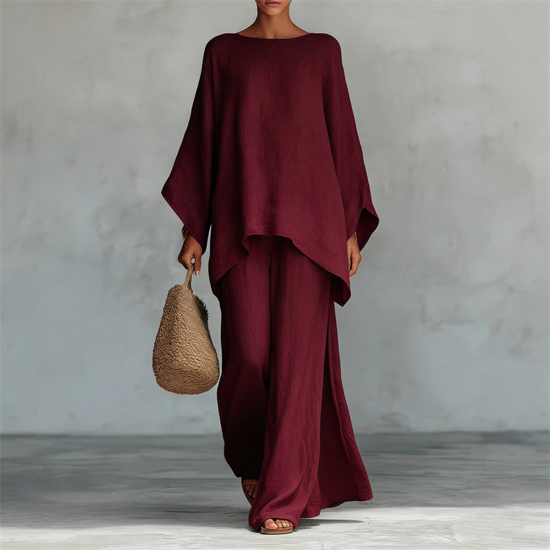 👕 Women's Loose Top & Wide-Leg Pants Set – Comfortable, Chic ✨