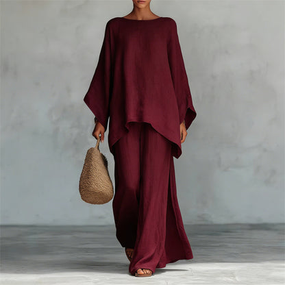 👕 Women's Loose Top & Wide-Leg Pants Set – Comfortable, Chic ✨