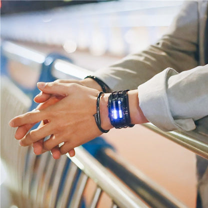 ⌚✨ Men's Binary LED Watch – Stainless Steel, Blue Light, Sporty, Water-Resistant, Modern ⚡