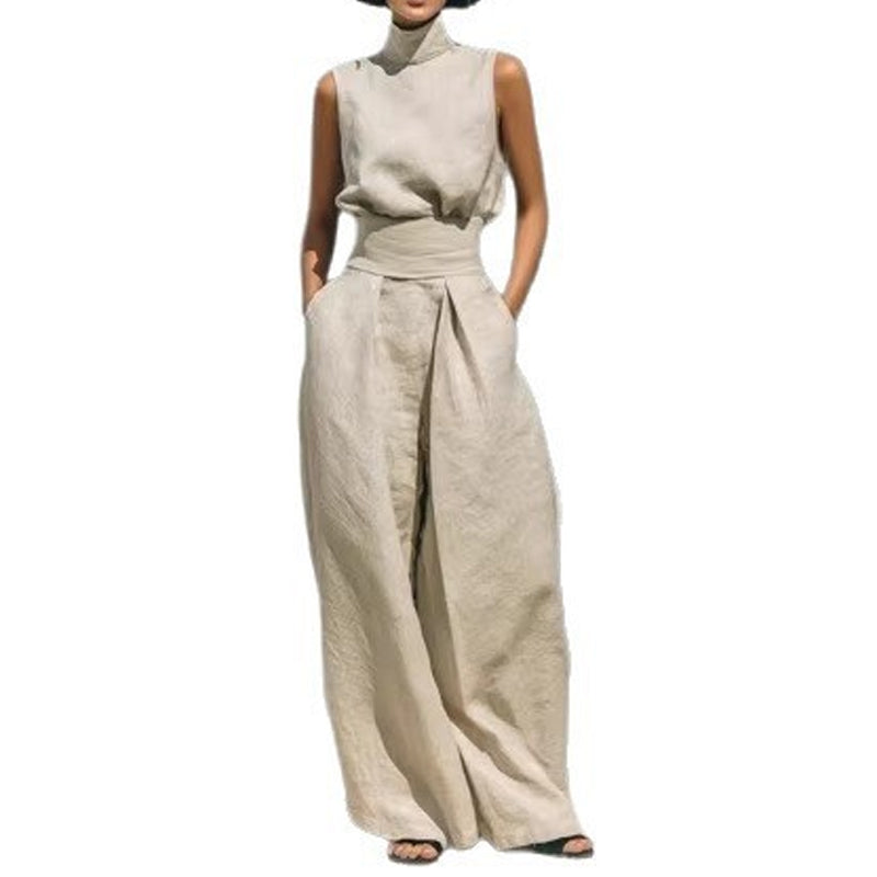 👗 LIMITED-TIME 49% OFF! ✨ Top & Wide-Leg Pant 2-Piece Set – Mock Neck, Cinched Waist, Featherlight 🌿