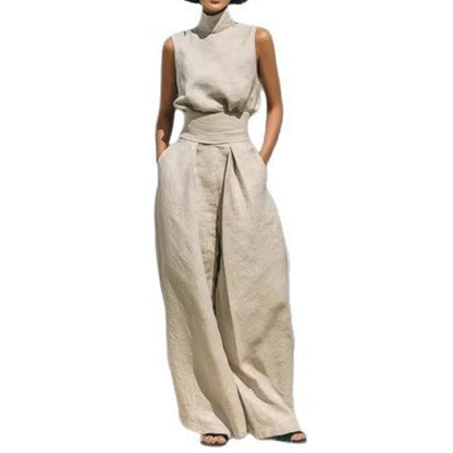 👗 LIMITED-TIME 49% OFF! ✨ Top & Wide-Leg Pant 2-Piece Set – Mock Neck, Cinched Waist, Featherlight 🌿