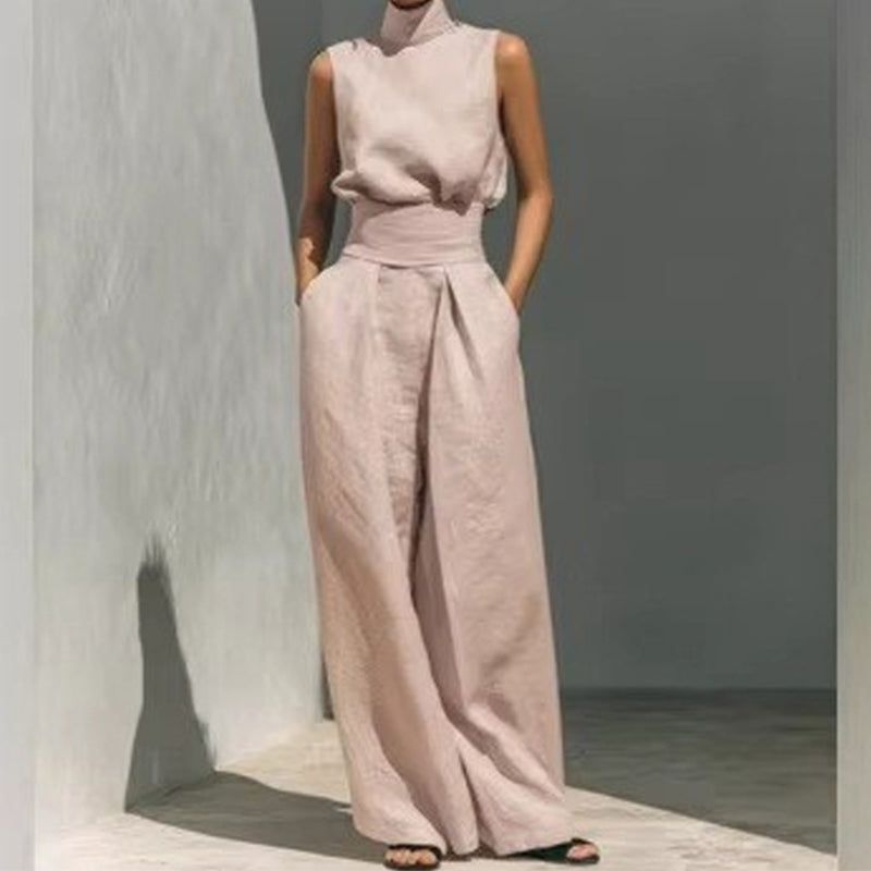 👗 LIMITED-TIME 49% OFF! ✨ Top & Wide-Leg Pant 2-Piece Set – Mock Neck, Cinched Waist, Featherlight 🌿