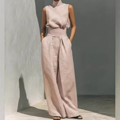👗 LIMITED-TIME 49% OFF! ✨ Top & Wide-Leg Pant 2-Piece Set – Mock Neck, Cinched Waist, Featherlight 🌿