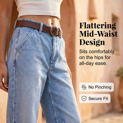👖  Women's Cropped Barrel Jeans – High Waisted, Wide Leg, Vintage ✨