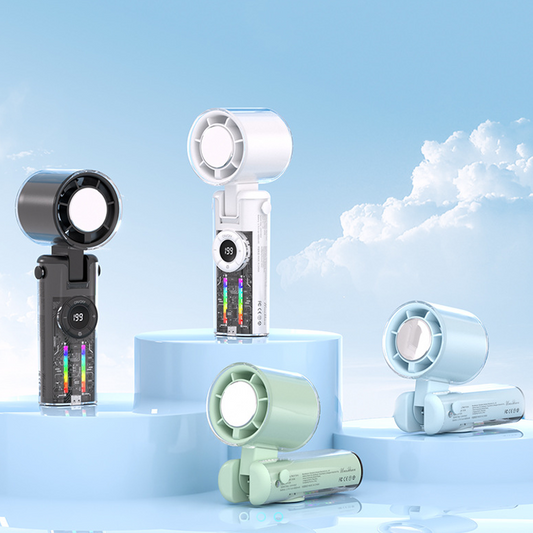 Foldable Portable Fan with Digital Display