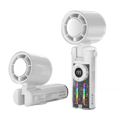 Foldable Portable Fan with Digital Display