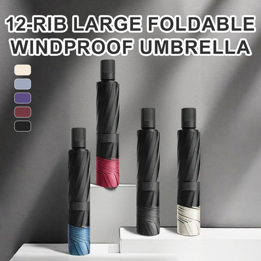 ✨12-Rib Large Foldable Windproof Umbrella