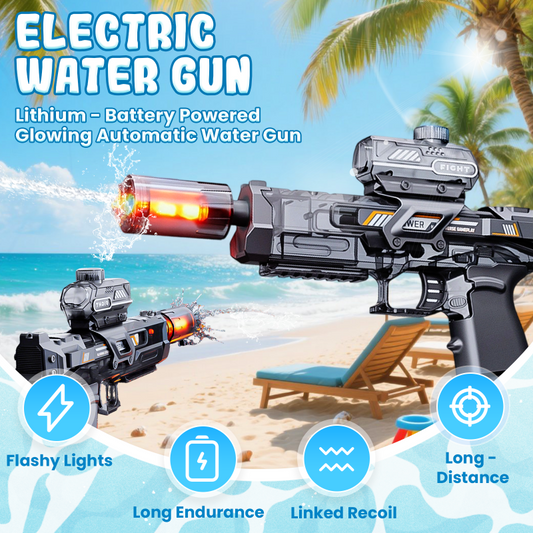 📢📢40% OFF⏰ Electric High Pressure Water Gun – Light-Up, Rechargeable, Powerful 🔦
