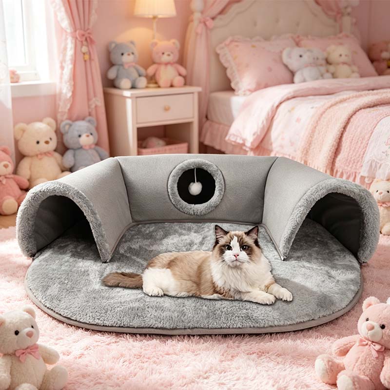 🐱Plush 2-in-1 Cat Tunnel Bed