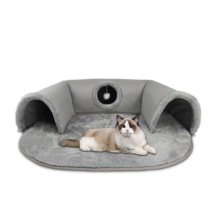 🐱Plush 2-in-1 Cat Tunnel Bed